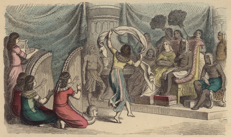 Musiciens et danseurs se produisant devant le Pharaon dans l