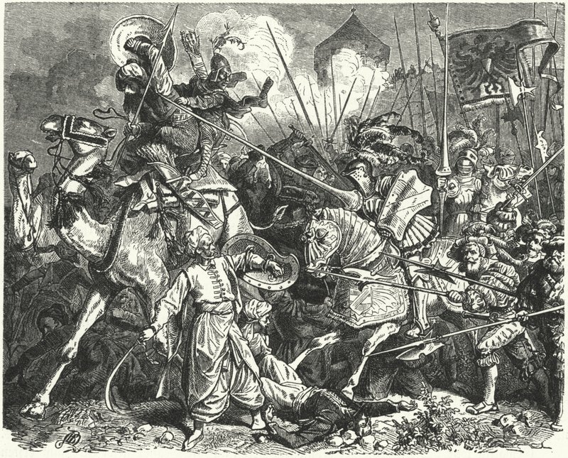 Nicolas, comte de Salm, combattant les Turcs lors du siège de Vienne - German School