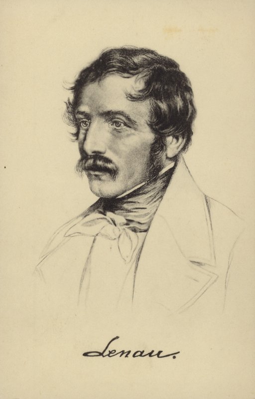 Nikolaus Lenau (1802-1850), poète autrichien (lithographie) - German School