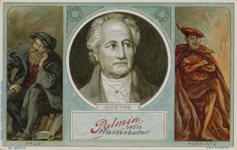 Carte de commerce Palmin avec une image de Goethe - German School
