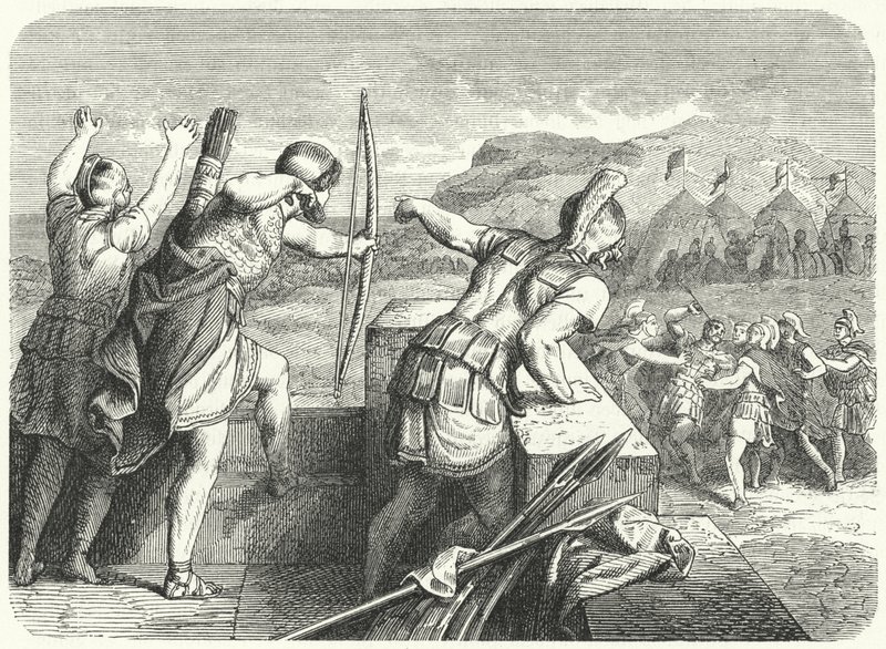 Philippe II de Macédoine blessé à l