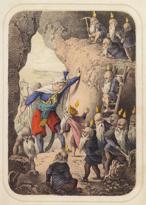 Prince de Sindh dans une scène des Mille et Une Nuits - German School