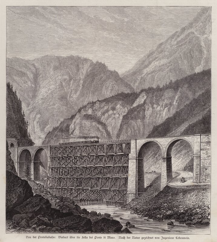 Viaduc ferroviaire sur la rivière Fella à Ponte di Muro, Frioul, Italie - German School
