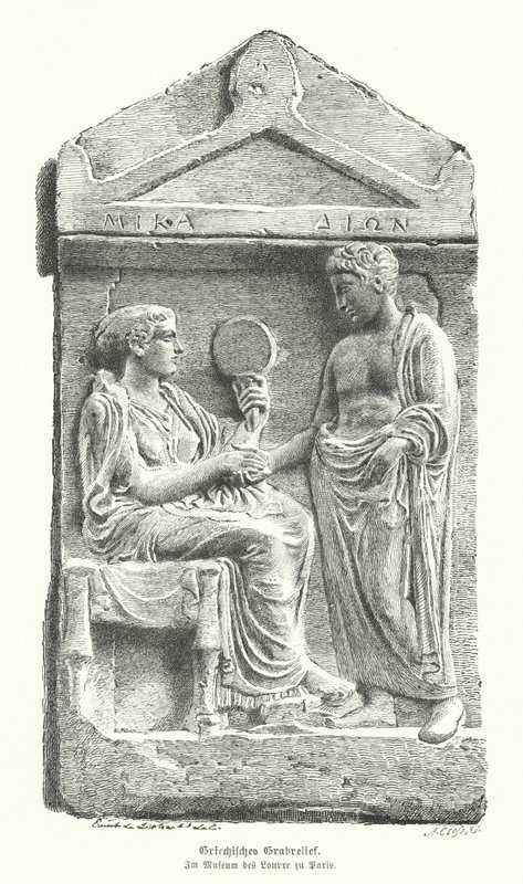 Relief sur une pierre tombale grecque antique - German School
