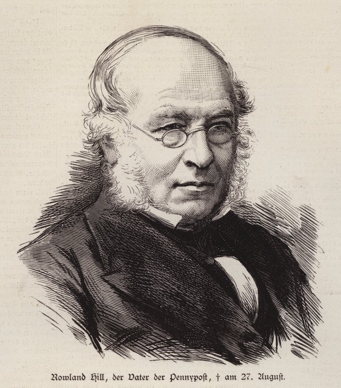 Rowland Hill, réformateur britannique du service postal et inventeur du timbre-poste - German School