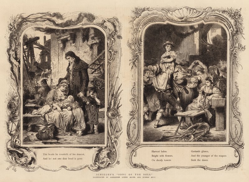 La chanson de la cloche de Schiller (gravure) - German School