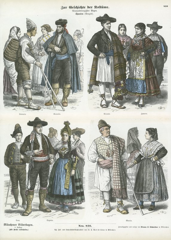 Costumes régionaux espagnols, XIXe siècle - German School