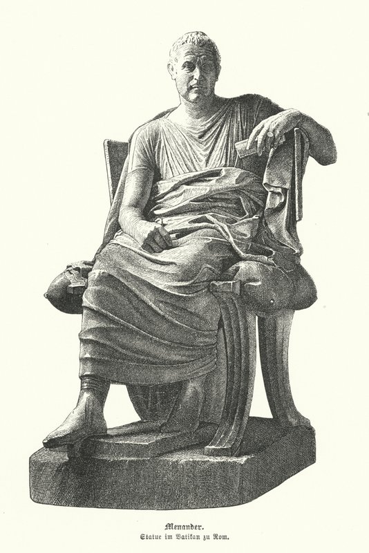 Statue du dramaturge grec Ménandre - German School