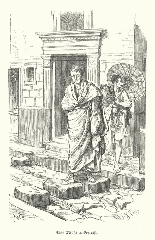 Rue dans la ville romaine antique de Pompéi - German School