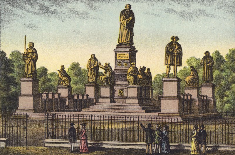 Le Monument de Luther à Worms - German School