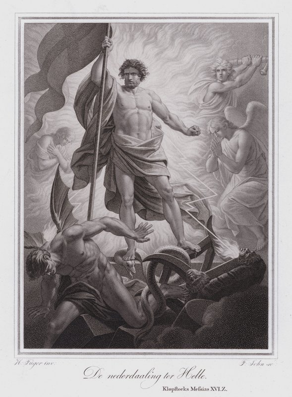 La descente aux enfers (gravure) - German School