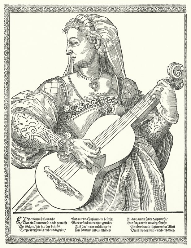 Femme jouant de la guitare - German School