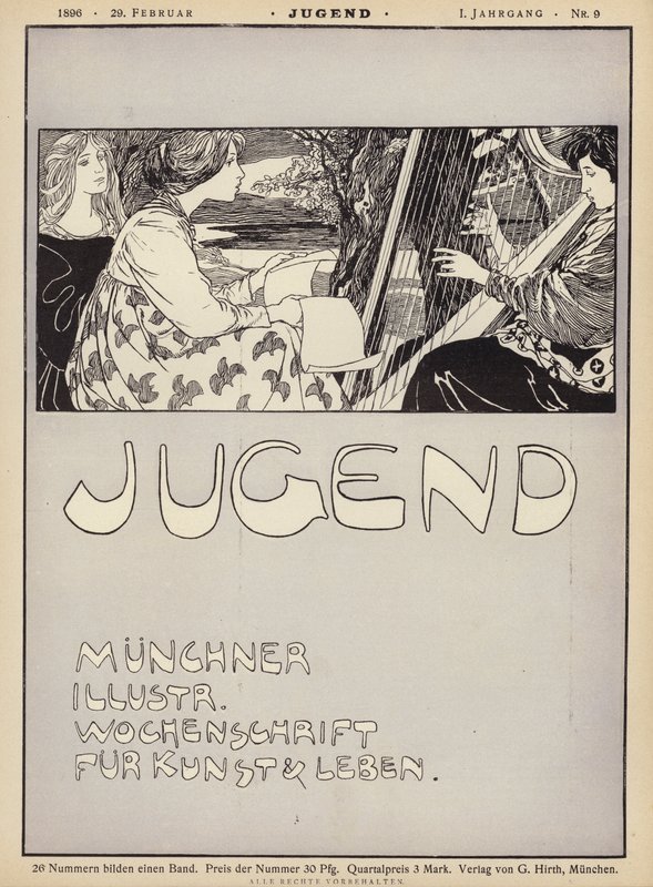 Femme jouant de la harpe - German School