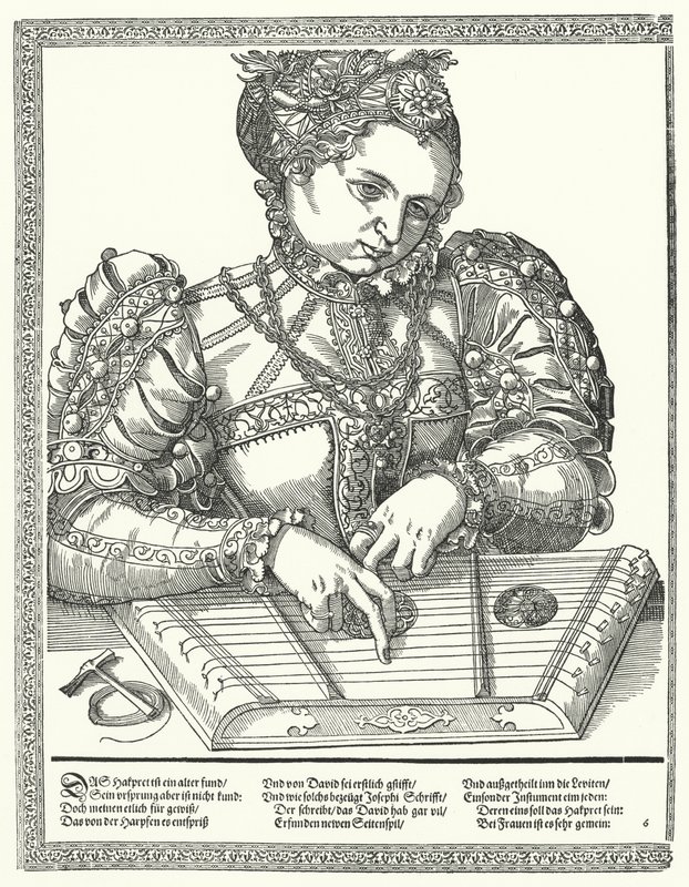 Femme jouant de la cithare - German School