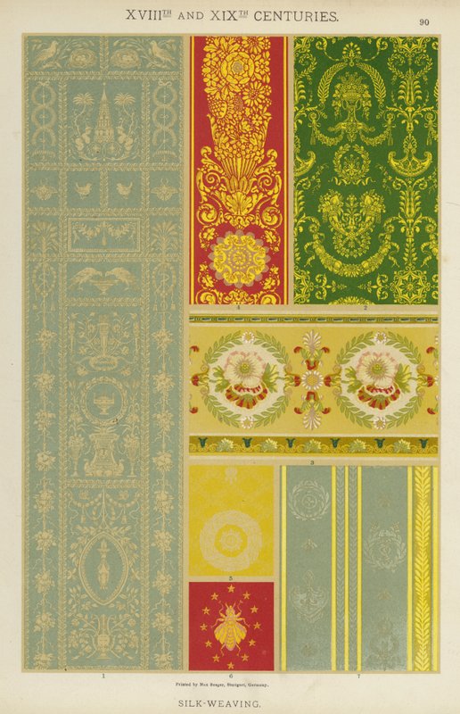 XVIIIe et XIXe siècles, Tissage de la soie - German School