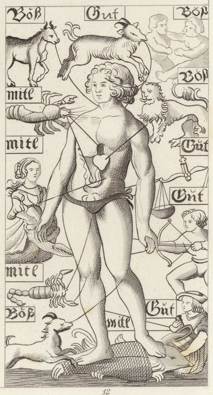 Homme du zodiaque (Illustration pour Bilder-Atlas) - German School
