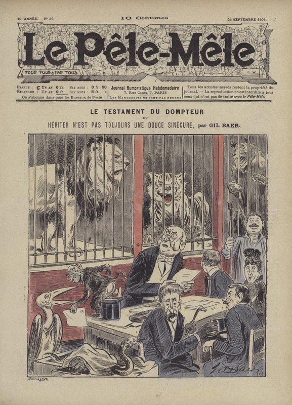 Le testament du dompteur ou hériter n