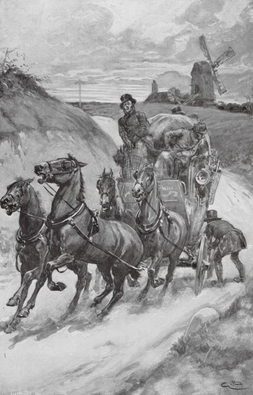Une diligence dans les temps anciens - Gordon Frederick (after) Browne