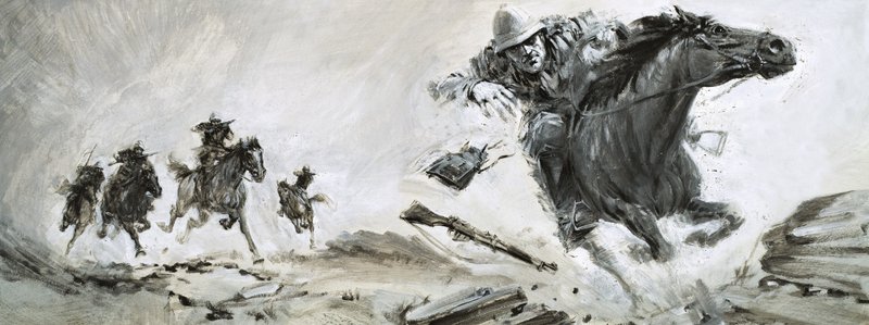 Le colonel Meinertzhagen laisse tomber son havresac en pleine vue de l
