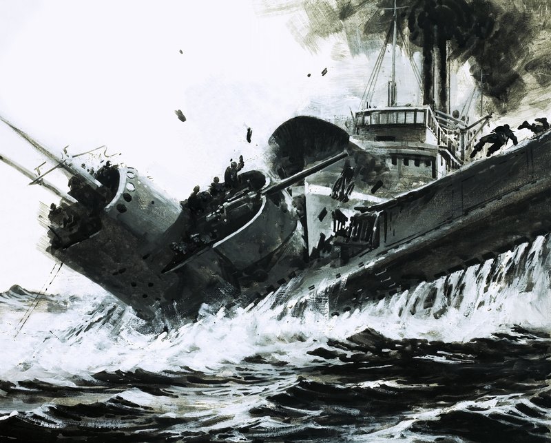 En 1930, dans les mers de Chine, le Yuta, navire à vapeur de 2 000 tonnes, heurte le flanc du sous-marin Poséidon. - Graham Coton