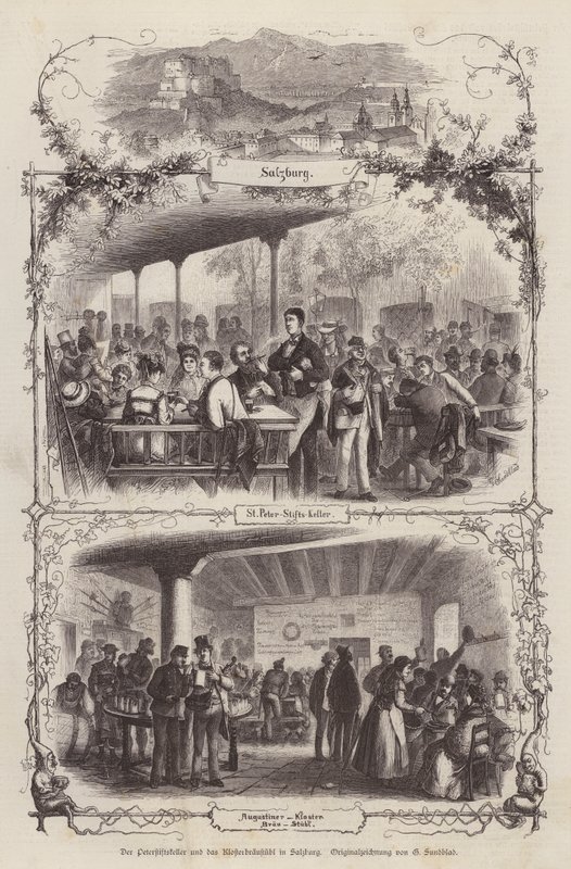 Peterstiftkeller et Klosterbraustubl, brasseries à Salzbourg, Autriche - Gustav (after) Sundblad