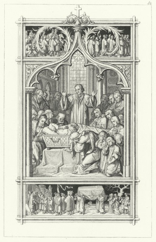 Les funérailles de Martin Luther (gravure) - Gustav Ferdinand Leopold Konig