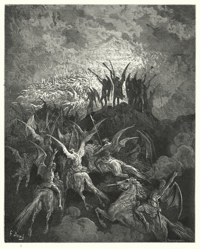 Illustration de Gustave Doré pour Le Paradis Perdu de Milton, Livre I, vers 757-759 - Gustave Dore