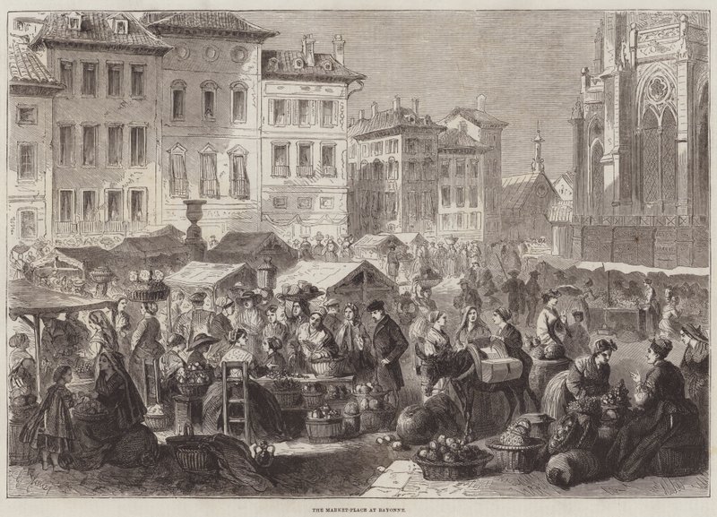 La place du marché à Bayonne - Gustave Janet