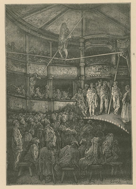 Blondin à Shoreditch, Londres (gravure) - Gustave Dore