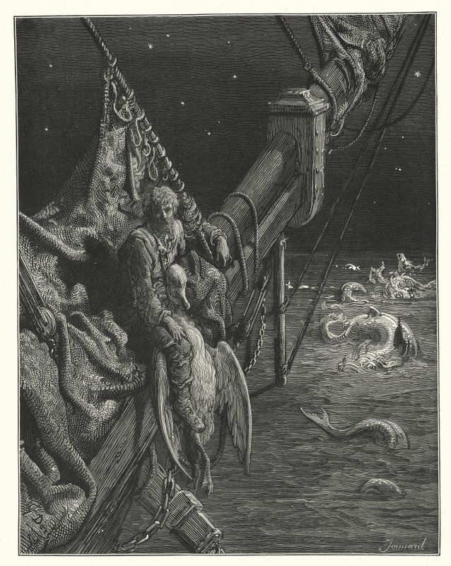 Illustration de Gustave Doré pour La Complainte du vieux marin de Coleridge (gravure) - Gustave Dore