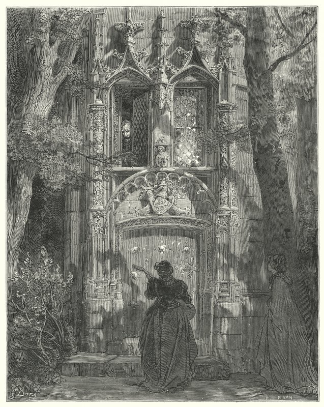 Don Quichotte de Gustave Doré : « Ici la demoiselle courtisane termina sa chanson » - Gustave Dore