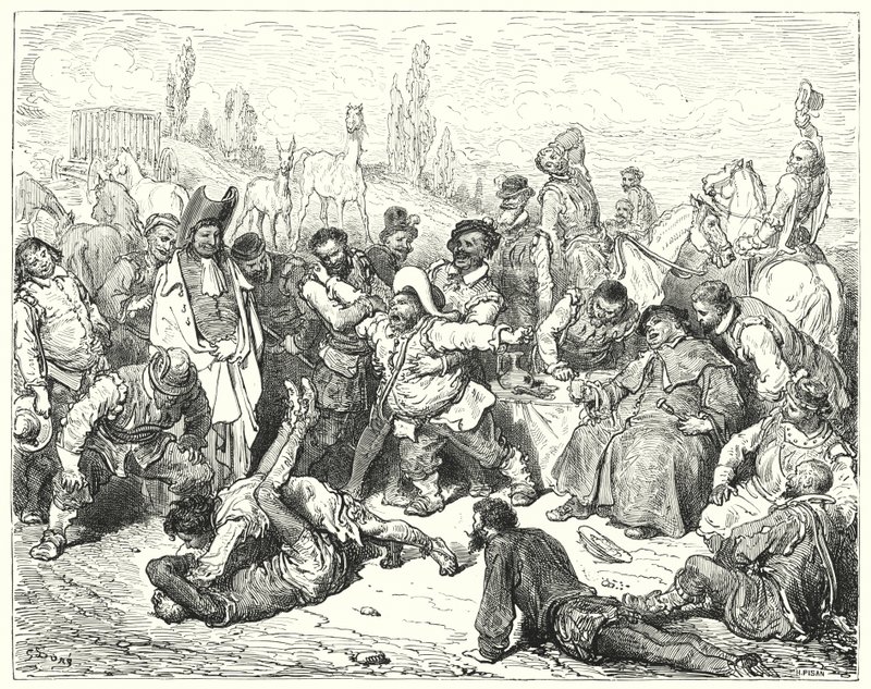 Don Quichotte de Gustave Doré: "Sancho Panza seul était vexé, se tourmentait à mort et délirait comme un fou" - Gustave Dore