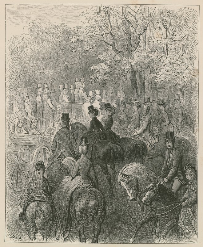 Rotten Row, Hyde Park, Londres - Gustave Dore