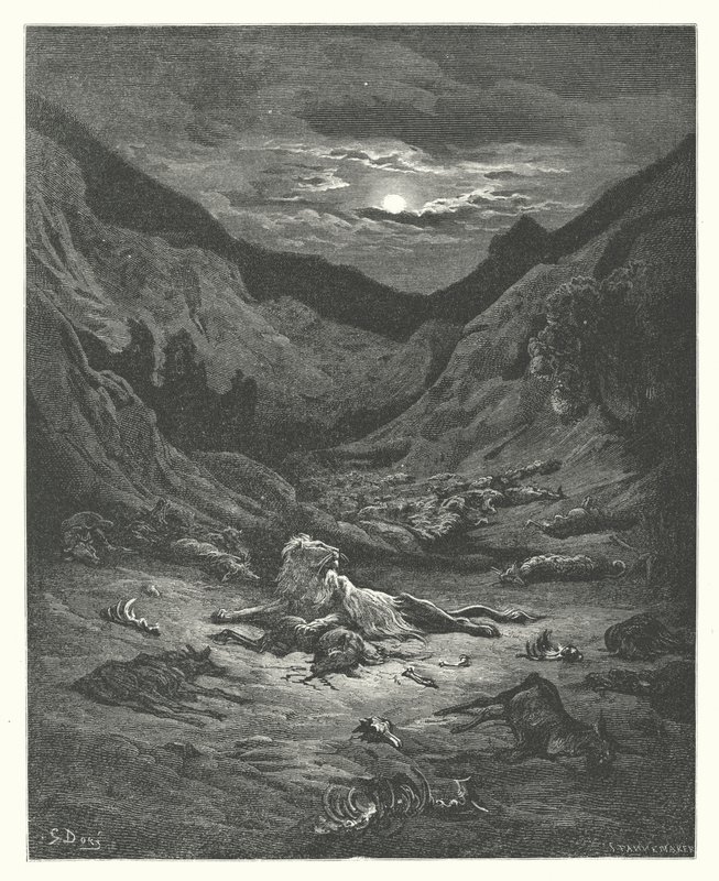 Les Fables de La Fontaine : Le Lion - Gustave Dore