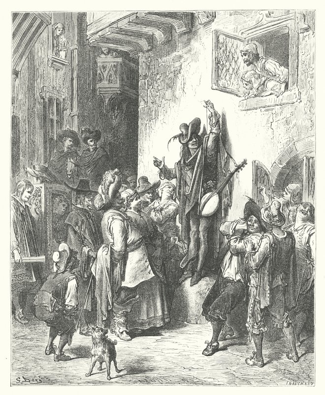 Les Fables de La Fontaine : Le Fou qui vendait la sagesse - Gustave Dore