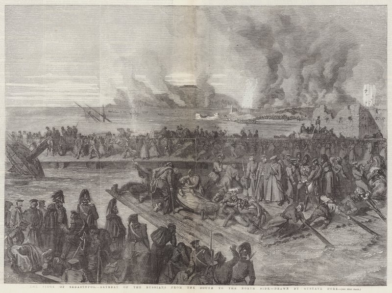 Le siège de Sébastopol, retraite des Russes du sud vers le nord - Gustave Dore