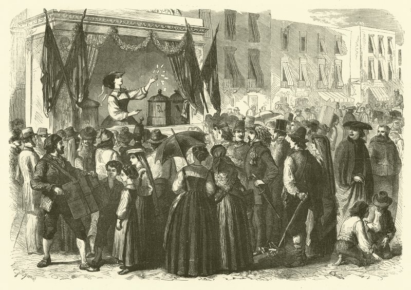 Utilisation des oiseaux pour prédire les numéros gagnants de la loterie, Naples - Gustave Janet