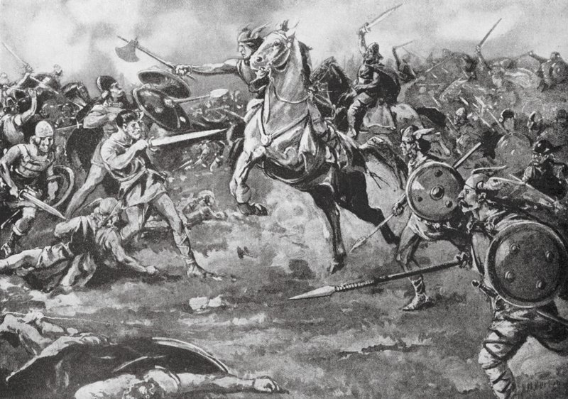 Les Francs aident à vaincre les Huns - H. M. (after) Burton