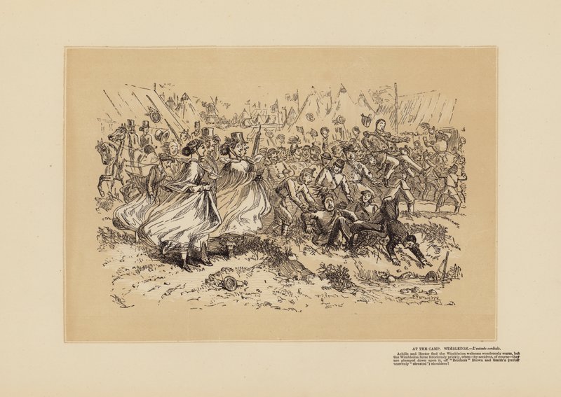 La réunion de Wimbledon, n°1, Le cheval de guerre (gravure) - Hablot Knight (1815 92) Browne