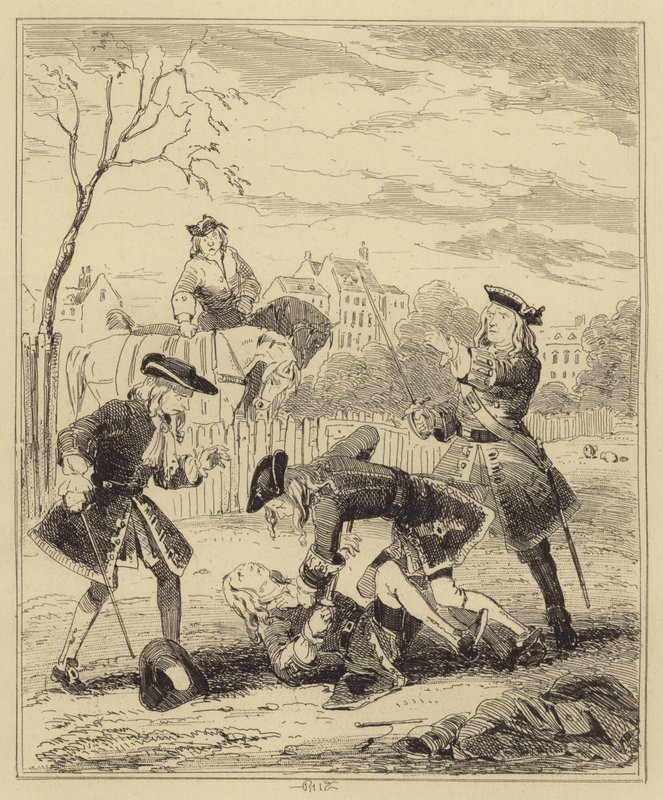Duel entre Lord Mahon et le duc de Hamilton - Hablot Knight Browne