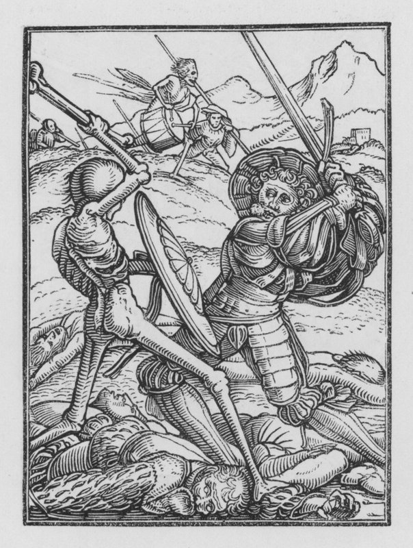 La danse macabre de Holbein : Le soldat - Hans Holbein der Jüngere
