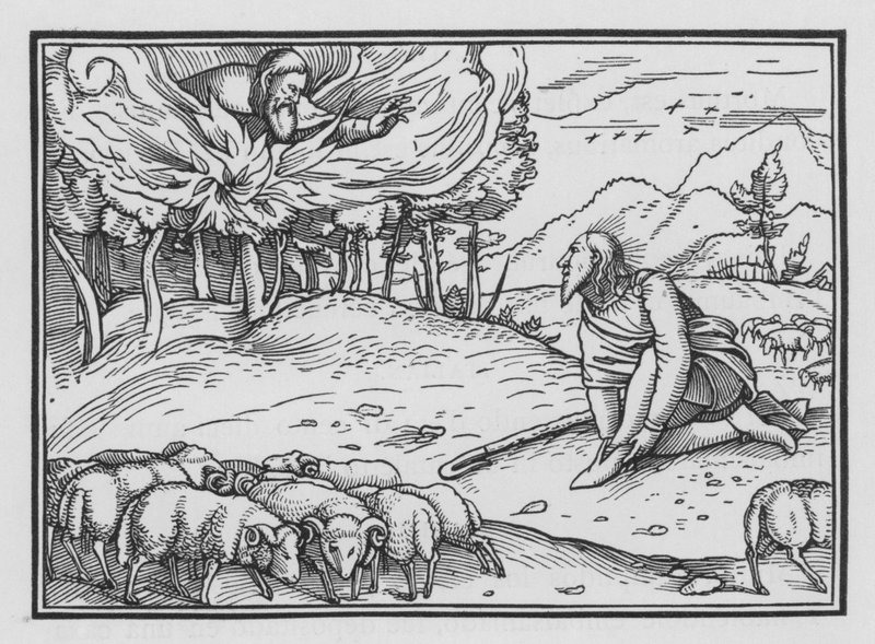 Dieu Apparaît à Moïse dans un Buisson Ardent, Exode III, 5 - Hans after Holbein the Younger