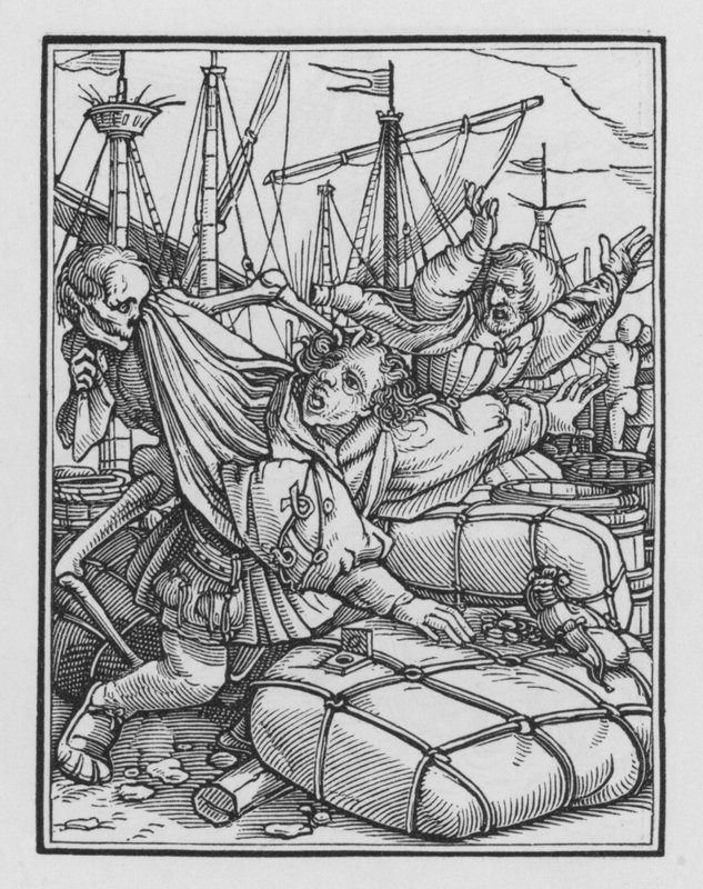 La Danse Macabre de Holbein : Le Marchand - Hans after Holbein the Younger