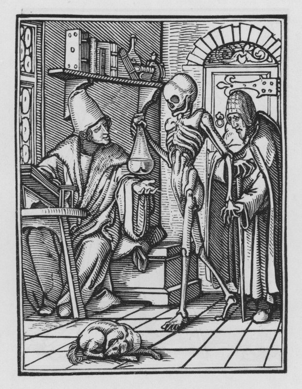 La Danse Macabre de Holbein : Le Médecin - Hans after Holbein the Younger