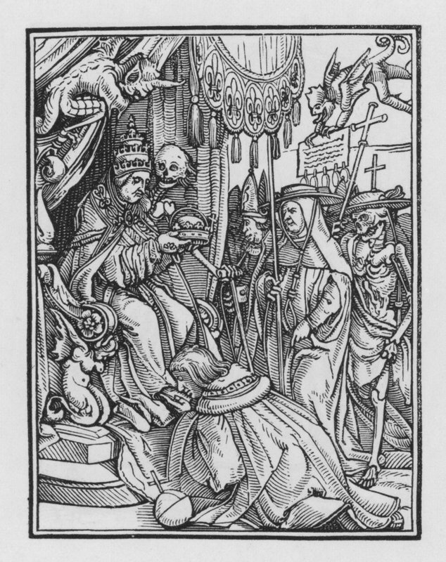 La Danse Macabre de Holbein : Le Pape - Hans after Holbein the Younger