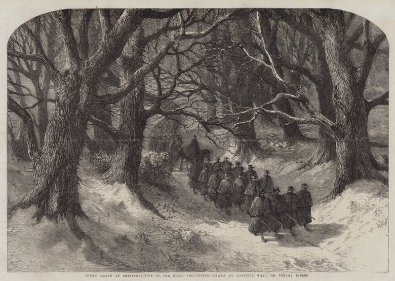 Marche nocturne à Noël des volontaires des fusiliers, 1er fusiliers du Surrey - Harrison William Weir