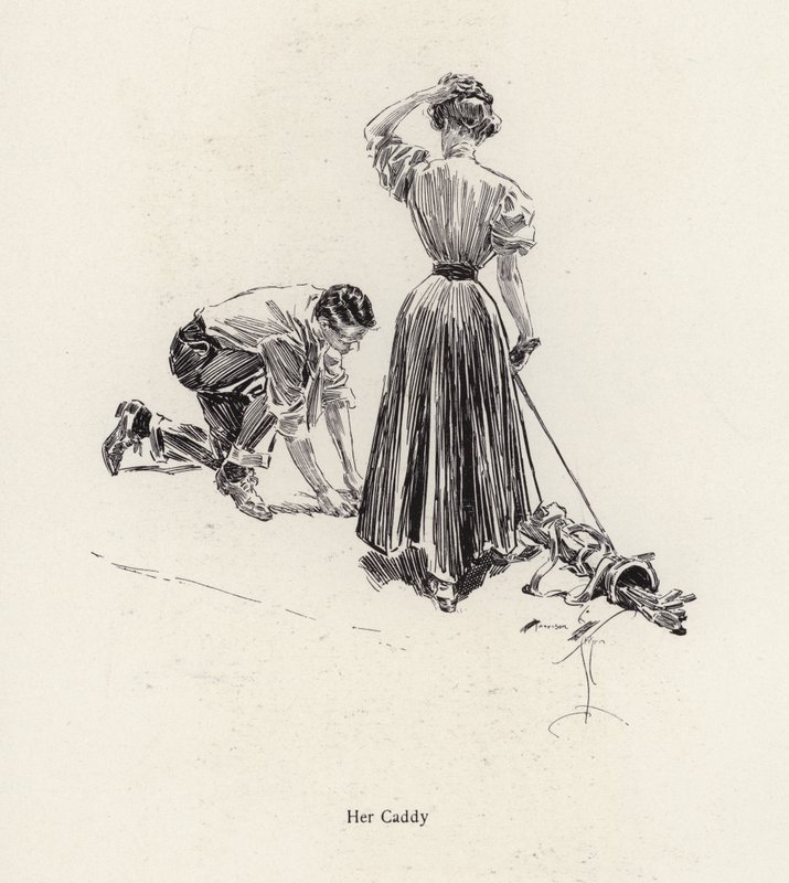 Homme portant les clubs de golf d