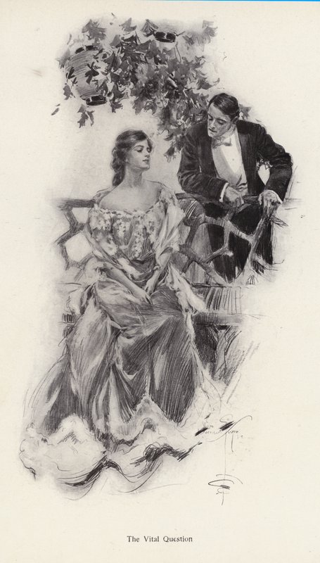Homme proposant le mariage à une femme - Harrison Fisher