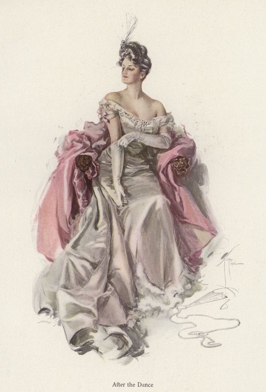 Femme portant une robe de soirée après la danse - Harrison Fisher