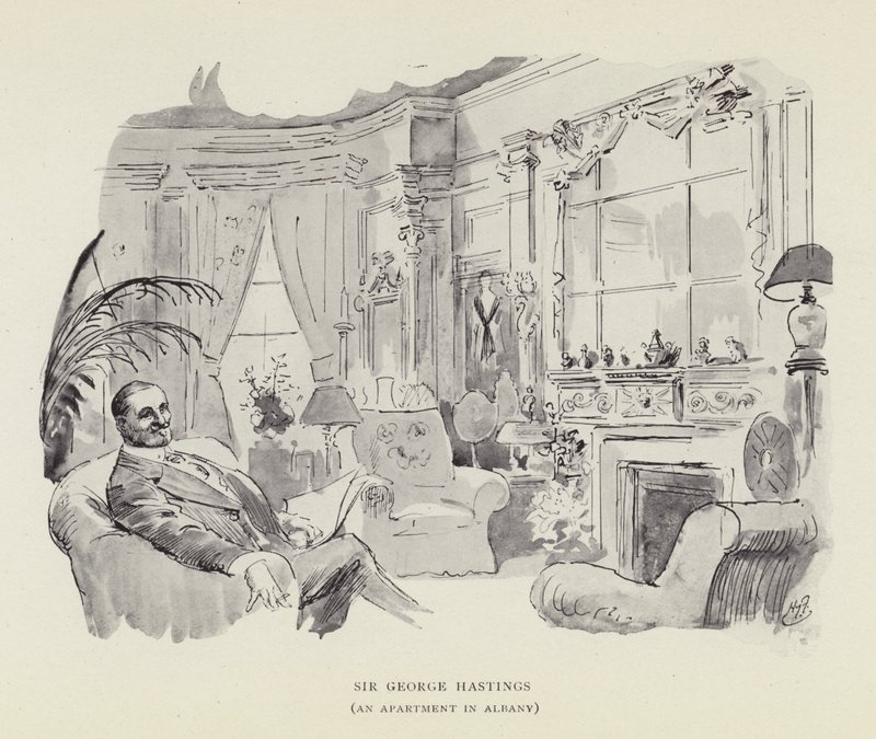 Sir George Hastings, Un appartement à Albany - Harry Furniss